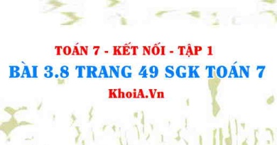 Bài 3.8 trang 49 SGK Toán 7 tập 1 Kết nối tri thức